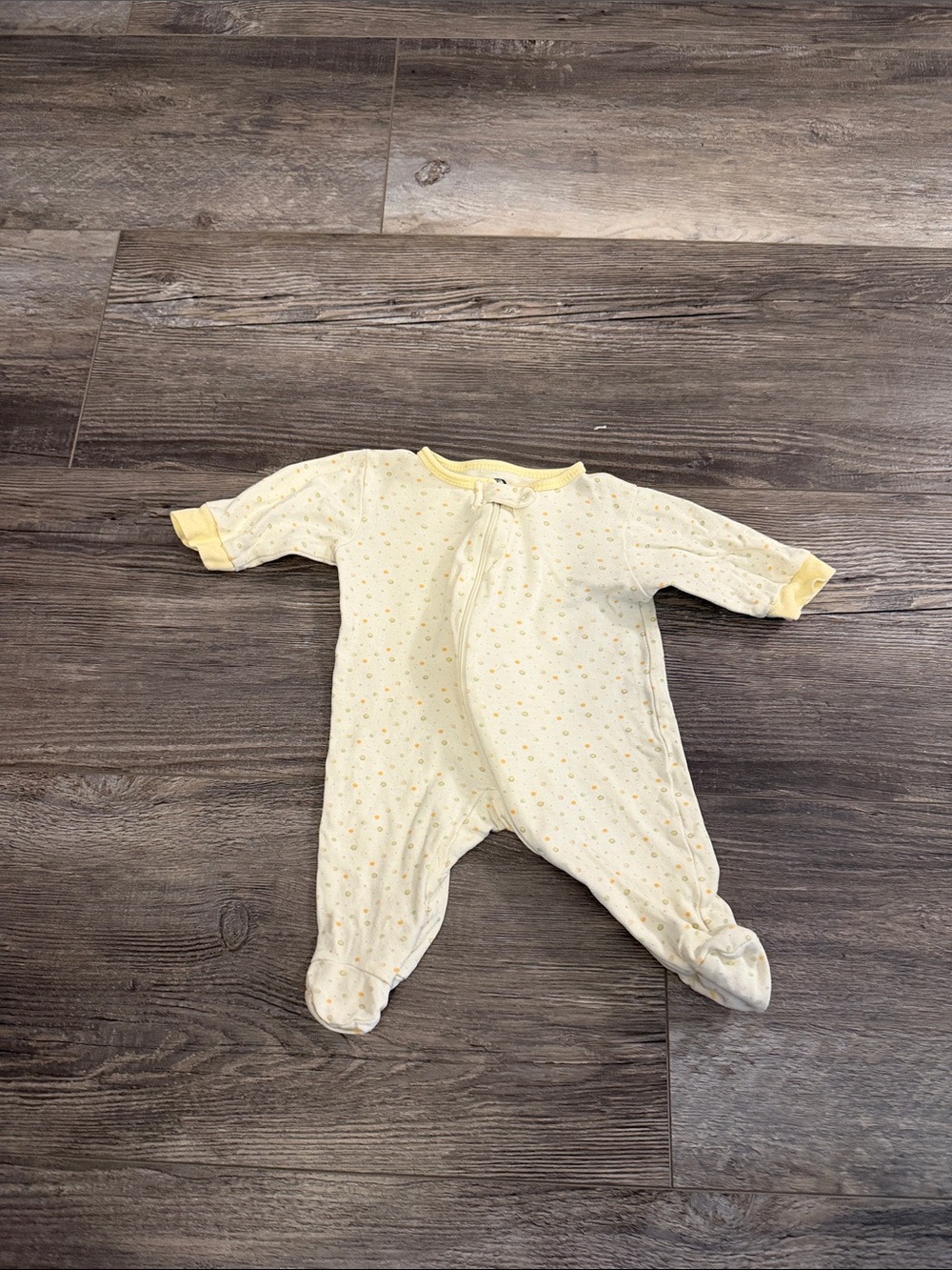 Gerber Soft Yellow Footed Baby One-Piece with Subtle Print
